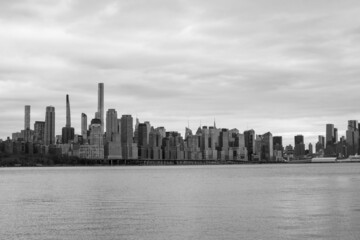  Midtown Manhattan from New Jersey in Black and White