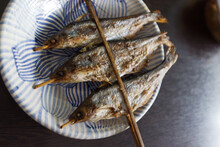Grilled Fish Coated With Salt On Dish . THAI Food
