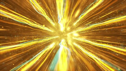 Wall Mural - golden particle light keeps moving forward, light stripes shuttle, time passes, luxury particles background.