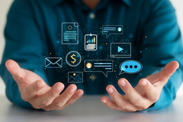 Wall Mural - digital transformation technology strategy,the transformation of ideas and the adoption of technolog