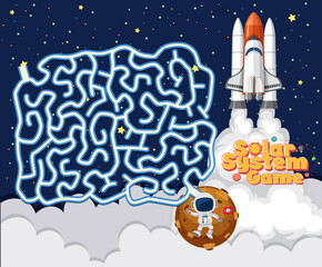 Wall Mural - Game template with space theme background