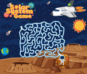 Wall Mural - Game template with space theme background