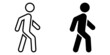 ofvs34 OutlineFilledVectorSign ofvs - person walking vector icon . isolated transparent . human silhouette - people walk . black outline and filled version . AI 10 / EPS 10 . g11317