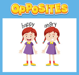 Poster - Opposite English words for kids