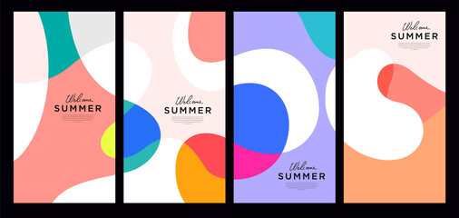 Wall Mural - Vector Colorful liquid and fluid background for summer collection