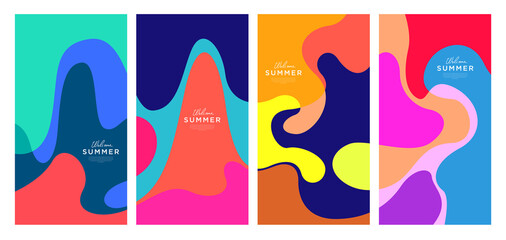 Vector Colorful liquid and fluid background for summer collection