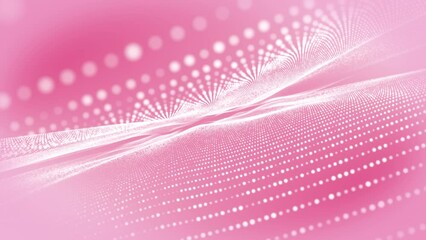 Wall Mural - Swaying linear particles on a 4K pink background.