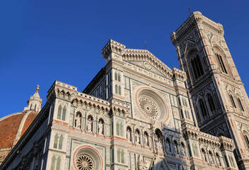 Wall Mural - Three famous landmark in Florence City ITALY are Dome of Brunelleschio The Cathedral and the Giottos Bell Tower