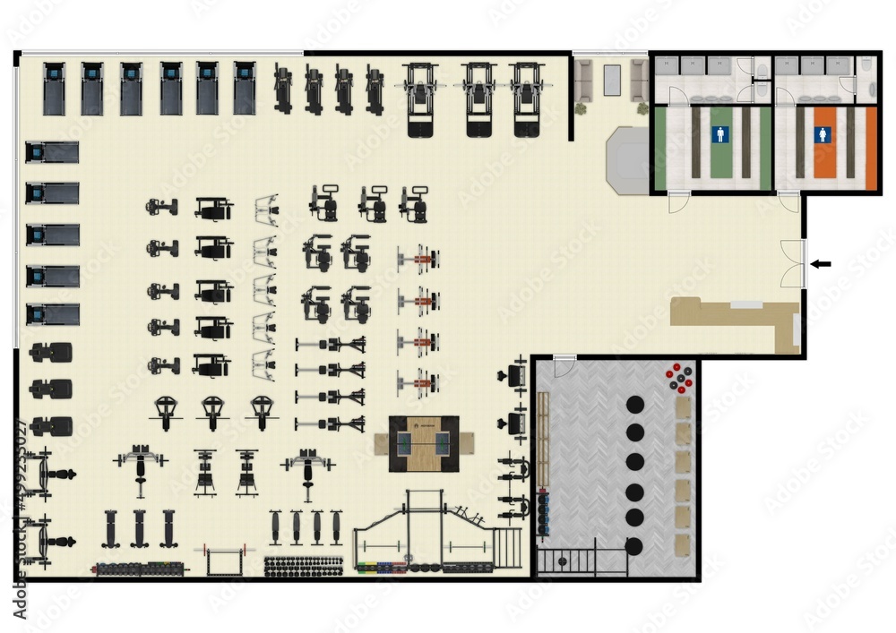 Fitness center 3d illustration. Fitness. Gym. Fitness club. Gym ...