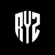 RYZ letter logo design. RYZ modern letter logo with black background. RYZ creative  letter logo. simple and modern letter logo. vector logo modern alphabet font overlap style. Initial letters RYZ 
