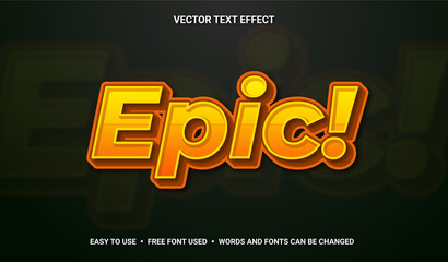 Wall Mural - Epic! Editable Vector Text Effect.