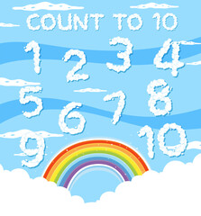 Sticker - Number 0 to 9 with math symbols