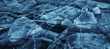 Leinwandbild Motiv ice texture cracks baikal, abstract background winter ice transparent blue