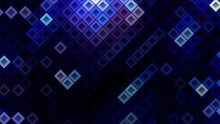 Abstract Diagonal Square Mosaic Pattern Background, Seamless Loop Motion Graphics. Motion. Flickering Tile Silhouettes.