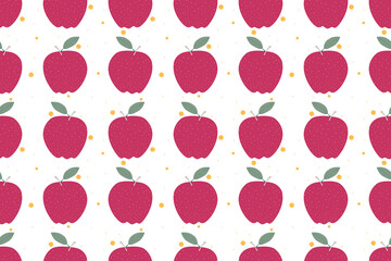 Wall Mural - Apple seamless background in scandinavian style. Fruit vector illustration. Wrapping paper. Botanical print. Fabric pattern.