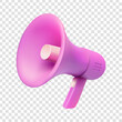 3D pink megaphone