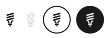 Flourescent Bulb Icon . Web Icon Set .vector Illustration