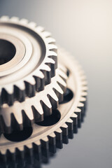 Poster - engine gear wheel with cogs, close-up view