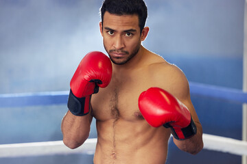 Canvas Print - You ready. Cropped portrait of a handsome young male boxer standing with his guard up during a fight in the ring.