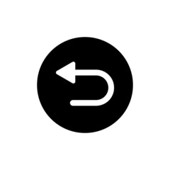 Sticker - Back arrow icon in black round