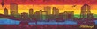 Pittsburgh on LGBT flag background - illustration, 
Town in Rainbow background, 
Vector city skyline silhouette