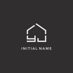 Wall Mural - Initials YJ roof real estate logo design