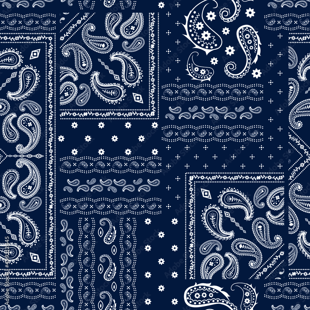 Bandana patch print seamless pattern Stock Vector | Adobe Stock