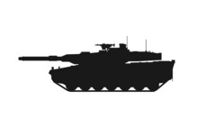 German Main Battle Tank Leopard 2a7. War And Army Symbol. Isolated Vector Image For Military Concepts