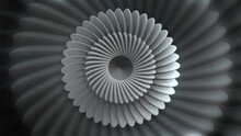 A Gray Spiral. Motion. Gray Circles With Sharp Edges In The Form Of A Spiral In The Abstract Style.