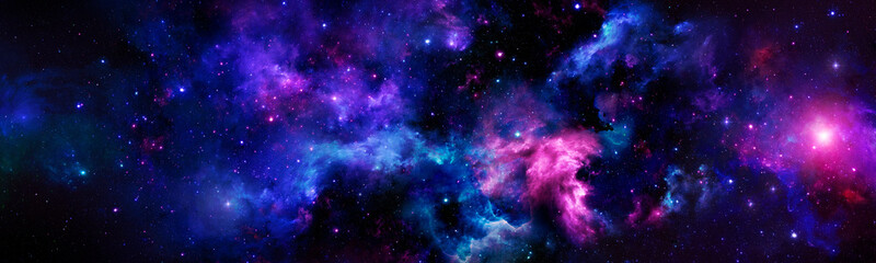 Wall Mural - colorful nebula and bright stars in deep space