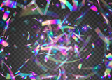 Fototapeta Tęcza - Hologram Tinsel. Laser Festival Backdrop. Retro Prism. Bright Foil. Luxury Art. Rainbow Glitter. Pink Blur Effect. Birthday Background. Violet Hologram Tinsel
