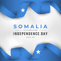 Wall Mural - Happy Somalia Independence Day July 1st Celebration Vector Design Illustration. Template for Poster, Banner, Advertising, Greeting Card or Print Design Element