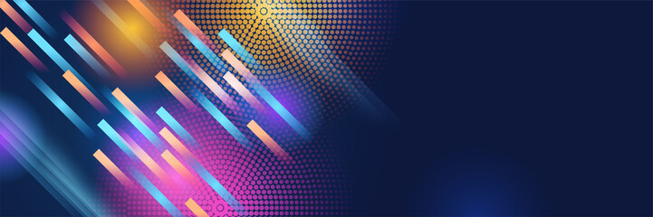 Abstract dark blue technology particles mesh background. Vector abstract graphic design banner pattern background web template.