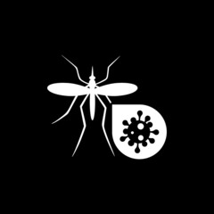 Wall Mural - Mosquito icon isolated on dark background