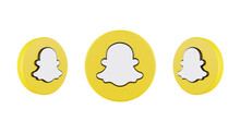 social media icon snapchat logo isolated 3d render