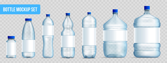 Poster - Plastic Bottle Mockup Realistic Set