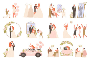 Wedding Ceremony Icon Set