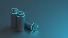 Lithium Battery Concept - Electrical Power Supply Of Rechargeable Source - 3D Illustration