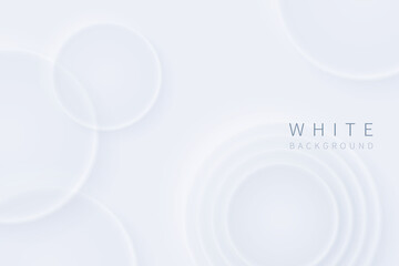 Wall Mural - White background banner with circles. 