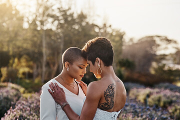 All I want is to have you forever. Cropped shot of a young couple standing together on their wedding day.