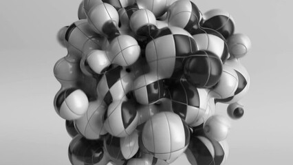 Abstract spherical globules. 4K animation.