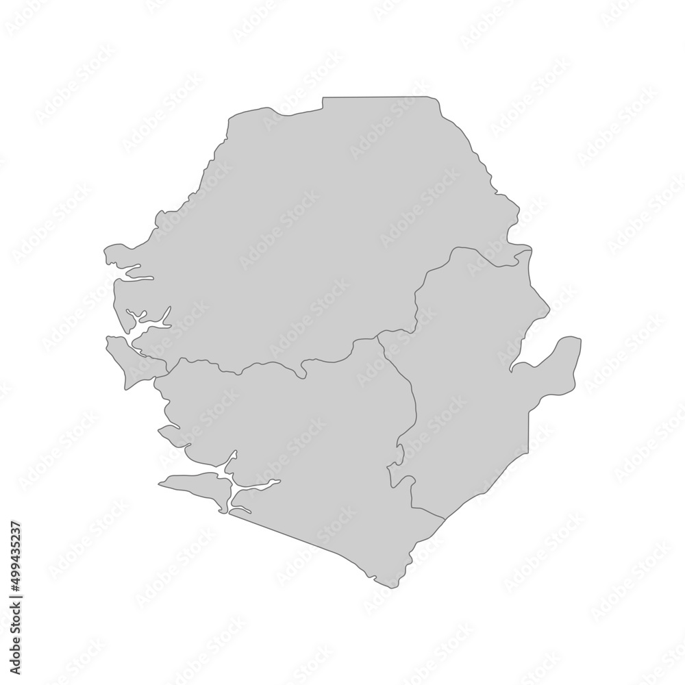 Outline political map of the Sierra Leone. High detailed vector ...