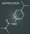 Isoproturon herbicide molecule. Skeletal chemical formula.