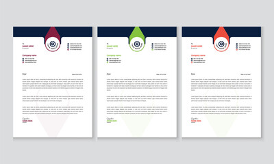 Wall Mural - Business Corporate letterhead layout, Simple letterhead design With a various color print-ready Design template.