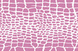 seamless texture of snake, reptile, crocodile. repeating pink and white print.
