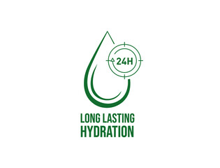 Sticker - long-lasting hydration packaging icon vector illustration 