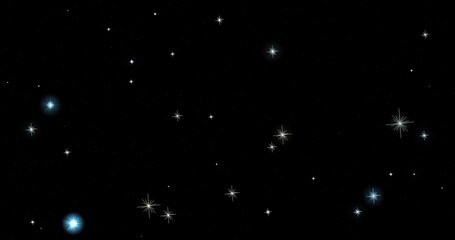Wall Mural - cosmos, galaxy, starry sky, stars blink, shine, fly, blur, animated video background of the night starry sky, screensaver with stars for overlay, copy space
