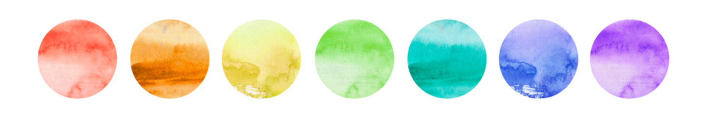 Wall Mural - colorful watercolor circles set isolated on white background