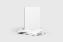 Blank Softcover Books Or Magazine Template Isolated On White Background. 3D Rendering. Mock-up