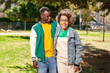 © JENOCHE - Funny african american couple at the park